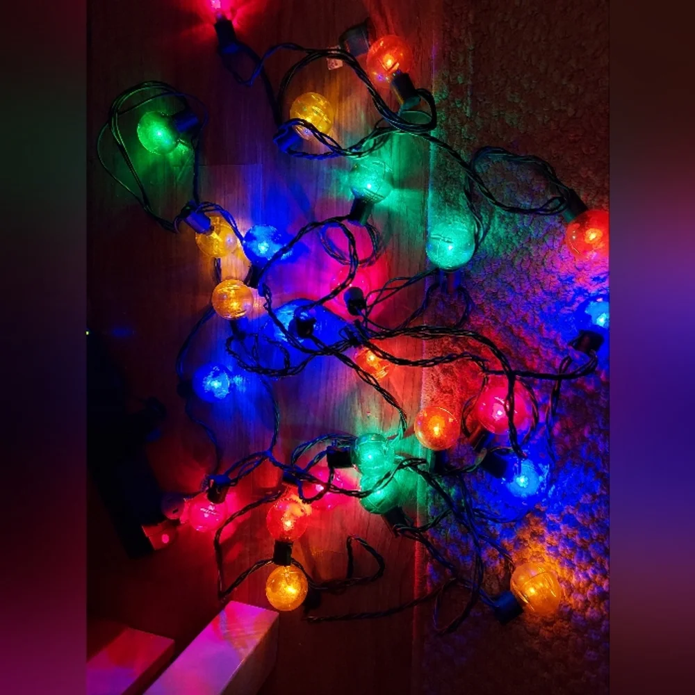Vintage Colorful Christmas Ball String Lights 20 Feet Total Length